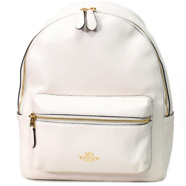 コーチ バッグ COACH ぺブルレザー ロゴ ミディアム チャーリー リュックサック バックパック チャーク 30550【新品 送料無料 誕生日 正規 人気 安心】