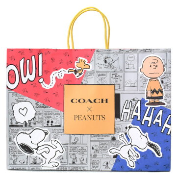 コーチ 紙袋 COACH ピーナッツ コラボ スヌーピー プリント 純正紙袋 ショップバッグ マルチ 20210719A【ブランド 新品 送料無料 誕生日 プレゼント 正規 人気 レディース　メンズ 安心 保証 ギフト 10倍 OUTLET 即日出荷】