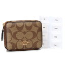 コーチ ピルケース COACH コーティングキャンバス スムースレザー シグネチャー ウィークリー ピルボックス 薬入れ メディカルケース カーキ×ブラック C...