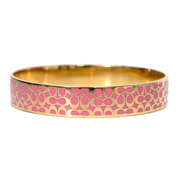 コーチ ジュエリー COACH シグネチャー ブレスレット バングル ゴールド×ピンク【訳あり】C7771【ブランド 新品 送料無料 誕生日 プレゼント 正規 ...