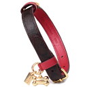 コーチ ペット用品 COACH コーティングキャンバス レザー シグネチャー スモール リーシュ 骨型 チャーム ドッグカラー(犬の首輪)専用BOX付き ブラウンブラック×レッドアップル CH144【新品 送料無料 誕生日 プレゼント 正規 人気 安心 保証 ギフト 10倍 アウトレット 】