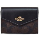 コーチ カードケース COACH コーティングキャンバス レザー シグネチャー フラップ カードケース ロゴ カードポーチ 定期入れ 名刺入れ コインケース ブラウン×ブラック CH202【新品 送料無料 正規 10倍 OUTLET 即日発送 】