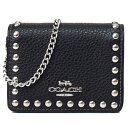 コーチ 財布 COACH ぺブルレザー スタッズ ロゴ チェーン ストラップ付き 2way ミニ ウォレット 財布 ブラック×バッドランズ CN355【新品 送料無料 正規 人気 安心 保証 ギフト 10倍 OUTLET 即日発送 】(4)