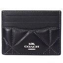 コーチ カードケース COACH レザー ダイヤモンド キルティング ロゴ スリム ID パスケース カードケース 定期入れ 名刺入れ ブラック×バッドランズ CJ525【ブランド 新品 送料無料 誕生日 プレゼント 正規 人気 レディース 安心 保証 ギフト 10倍 OUTLET 包装 即日発送 】