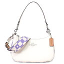 コーチ バッグ COACH PVC レザー チェッカーボード プリント テリ ロゴ 2way クロスボディ 斜め掛け ショルダー ハンド バッグ ライトバイオレット×チャーク CR103【新品 送料無料 正規 保証 10倍 即日発送 】