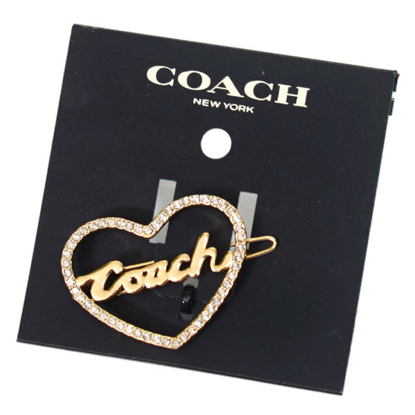 コーチ ヘアクリップ COACH プレーテッドブラス ラインストーン ロゴ パヴェ スクリプト ヘア