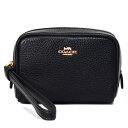 コーチ マルチポーチ COACH ペブルレザー スクエア ポーチ ミニ ジップ リストレット 小物入れ ポーチ ブラック CW906【ブランド 新品 送料無料 ...