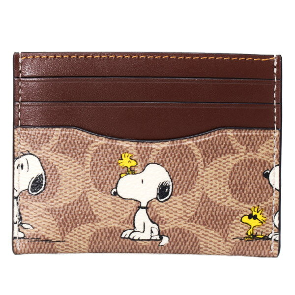 コーチ カードケース スヌーピー COACH ピーナッツ コラボ コーティングキャンバス レザー シグネチャ..