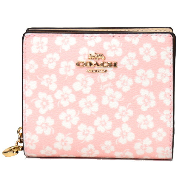 コーチ 財布 COACH レザー フローラル 花柄 スナップ ウォレット 二つ折り 財布 ピンクマルチカラー CA782【新品 送料無料 正規 人気 安心 保証 10倍 OUTLET 即日発送】