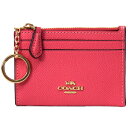 コーチ 小銭入れ COACH クロスグレインレザー ロゴ キーリング付き ミニ スキニー IDケース コインケース ウォーターメロン 88250【ブランド 新品 送料無料 誕生日 プレゼント 正規 人気 安心 保証 包装 即日発送 代引無料 】