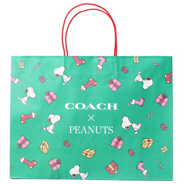 楽天ブランド専門店 パイクストリートコーチ 紙袋 スヌーピー COACH ピーナッツ コラボ スヌーピー プリント 純正紙袋 ショップバッグ グリーン 20221029A【ブランド 新品 送料無料 誕生日 プレゼント 正規 人気 レディース メンズ 安心 保証 ギフト 10倍 OUTLET 即日出荷】