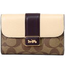 コーチ 財布 COACH コーティングキャンバス レザー シグネチャー グレース ミディアム ウォレット フラップ 二つ折り財布 ライトカーキチャークマルチ CC060【新品 送料無料 誕生日 正規 人気 安心 保証 ギフト 10倍 OUTLET 包装 即日発送】(4)