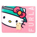 フルラ 財布 FURLA レザー ハローキティ キティちゃん サンリオ コラボ ロゴ コンパクト 二つ折り財布 トニーゲラニウム PDF7ACO【ブランド 新品 送料無料 誕生日 記念日 お祝い プレゼント 正規 人気 レディース 安心 保証 包装 即日発送 】