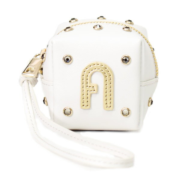 フルラ 小銭入れ レディース フルラ コインケース FURLA レザー ストーン スタッズ ロゴ ジップ リストレット 財布 コインケース ポーチ トニーマシュマロ WR00380【 記念日 お祝い プレゼント 正規 人気 レディース 最安値に挑戦 アウトレット 誕生日 ギフト】