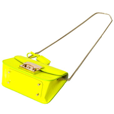 フルラ バッグ FURLA メトロポリス コーティング パテントレザー チェーン クロスボディ 斜めがけ ショルダー イエロー 225664【ブランド 新品 送料無料 誕生日 記念日 お祝い プレゼント 正規 人気 レディース 安心 保証 包装 即日発送 代引無料 】