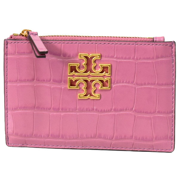 トリーバーチ カードケース TORY BURCH クロコダイルエンボスドレザー ブリテン ロゴ ジップ 小物 定期入れ 小銭入れ コインケース カクタスフラワー 78573【ブランド 新品 送料無料 誕生日 記念日 お祝い 正規 人気 安心 保証 ギフト 10倍 OUTLET 包装 即日発送 代引無料】