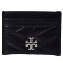 トリーバーチ カードケース TORY BURCH ラムスキン キラ シェブロン ディストレスト ロゴ キルティング カードケース 名刺入れ 定期入れ パスケース ブラック 75455【ブランド 新品 送料無料 正規 人気 安心 保証 10倍 OUTLET 包装 即日発送 代引無料】(4)