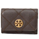 トリーバーチ ミニ財布 レディース トリーバーチ カードケース TORY BURCH レザー ウィラ キルティング ロゴ 定期入れ 名刺入れ ステッチ 二つ折り カードケース ミニ ウォレット ボルカニックストーン 87866【ブランド 新品 送料無料 正規 人気 安心 保証 即日発送 代引無料 】