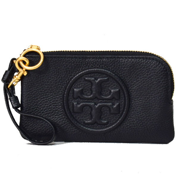 トリーバーチ コインケース TORY BURCH レザー リストレット ペリーボンベ ロゴ カードケース 小銭入れ 定期入れ キーケース ブラック 73531【ブランド 新品 送料無料 正規 人気 安心 保証 ギフト 10倍 OUTLET アウトレット 即日発送 ギフト】