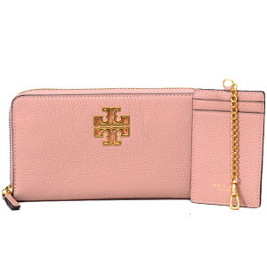 トリーバーチ 長財布 TORY BURCH レザー ブリテン ロゴ ジップ コンチネンタル 長財布 カードケース 定期入れ 2点セット ピンクムーン 86057【ブランド 新品 送料無料 誕生日 記念日 お祝い 正規 人気 安心 アウトレット プレゼント ギフト 即日出荷】