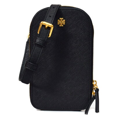 トリーバーチ スマホショルダー TORY BURCH レザー エマーソン 2way フォン iPhone スマホ ウォレット ポシェット クロスボディ 斜め掛け ショルダーバッグ ブラック 136096【ブランド 新品 送料無料 プレゼント 正規 人気 アウトレット 誕生日 ギフト】