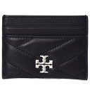 トリーバーチ カードケース TORY BURCH レザー キラ シェブロン ロゴ キルティング カードケース 名刺入れ 定期入れ パスケース ブラック×ロールドニッケル 90345【ブランド 新品 送料無料 正規 人気 安心 保証 10倍 OUTLET アウトレット 誕生日 ギフト プレゼント】