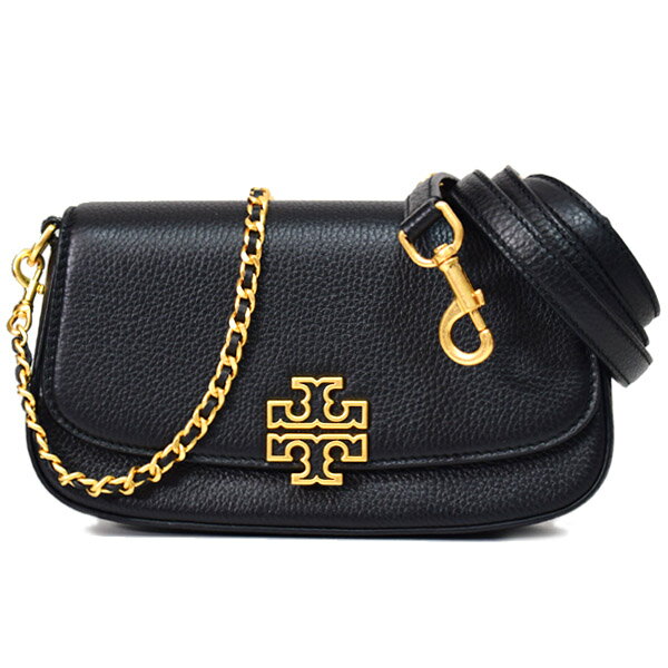 トリーバーチ バッグ（レディース） トリーバーチ バッグ TORY BURCH ぺブルレザー ブリテン コンバーチブル 2way フラップ チェーン ショルダー 斜めがけ クロスボディ バッグ ブラック 138772【ブランド 新品 送料無料 正規 人気 安心 保証 10倍 OUTLET アウトレット ギフト プレゼント 誕生日 レディース】