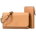 トリーバーチ バッグ TORY BURCH レザー フラップ ウォレット 2way ポーチ付き クラッチ クロスボディ 斜めがけ ショルダー ティラミス 146467【ブランド 新品 送料無料 プレゼント 正規 人気 レディース 安心 保証 アウトレット 誕生日 ギフト】