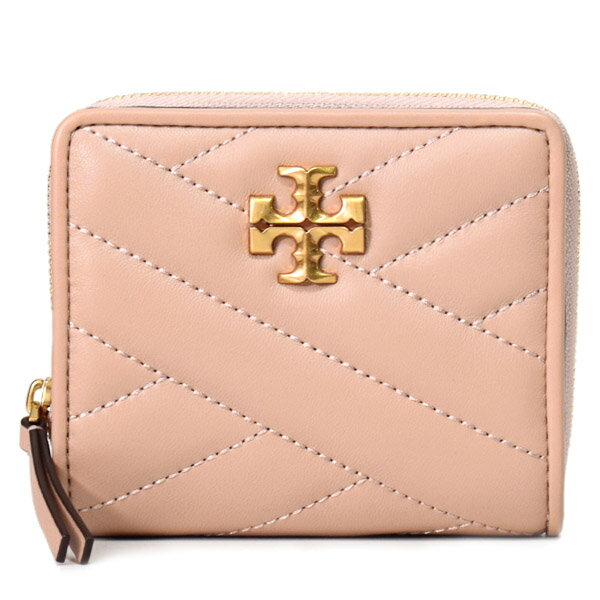 トリーバーチ 財布（レディース） トリーバーチ 財布 TORY BURCH レザー キラ シェブロン ロゴ キルティング 二つ折り コンパクト財布 デボンサンド 90344【ブランド 新品 送料無料 誕生日 記念日 正規 人気 レディース 安心 保証 ギフト 10倍 OUTLET アウトレット プレゼント ベージュ 】