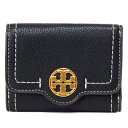 トリーバーチ 三つ折り財布 レディース トリーバーチ 財布 TORY BURCH レザー ロゴ フェリックス ミディアム ステッチ フラップ 三つ折り財布 ブラック 146501【ブランド 新品 送料無料 誕生日 記念日 お祝い プレゼント 正規 人気 レディース 安心 保証 ギフト 10倍 OUTLET 即日発送 アウトレット 】