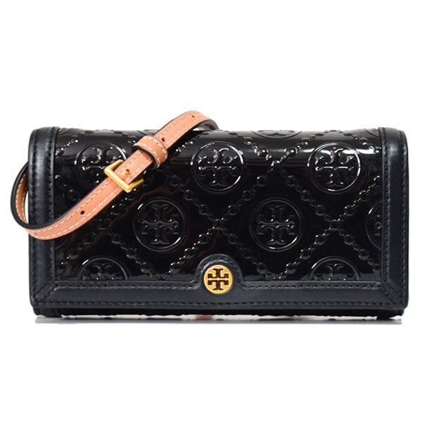 楽天ブランド専門店 パイクストリートトリーバーチ バッグ TORY BURCH エンボスドレザー モノグラム ロゴ ウォレット 2way クラッチ クロスボディ 斜めがけ ショルダーバッグ ブラック 139997【ブランド 新品 送料無料 プレゼント 正規 人気 レディース 安心 保証 アウトレット 即日発送】