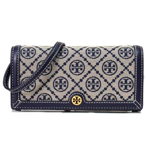 トリーバーチ 革ショルダーバッグ レディース トリーバーチ バッグ TORY BURCH ジャガード レザー モノグラム ロゴ ウォレット 2way クラッチ クロスボディ 斜めがけ ショルダーバッグ トリーネイビー 135846【ブランド 新品 送料無料 プレゼント 正規 人気 レディース 安心 保証 アウトレット 即日発送】