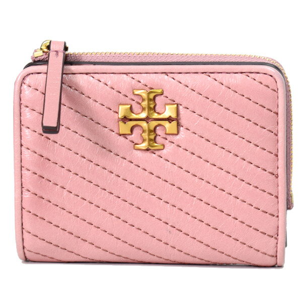 トリーバーチ 財布（レディース） トリーバーチ 財布 TORY BURCH レザー キラ モト ロゴ キルティング バイフォールド ウォレット 二つ折り コンパクト財布 ピンクマグノリア 155894【ブランド 新品 送料無料 誕生日 記念日 正規 人気 レディース 安心 保証 ギフト 10倍 OUTLET アウトレット 】