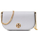 トリーバーチ バッグ TORY BURCH ぺブルレザー チェルシー ロゴ チェーン ウォレット クロスボディ 2way 斜めがけ ショルダーバッグ バイグレイ 153566【ブランド 新品 送料無料 正規 人気 安心 保証 10倍 OUTLET 即日発送】