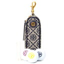 トリーバーチ ゴルフキット TORY BURCH ジャガード レザー Tモノグラム ジップ ポーチ キーフック付き ゴルフ セット(ゴルフボール、ティー付)トリーネイビー 88831【ブランド 新品 送料無料 誕生日 お祝い 記念日 プレゼント 正規 人気 レディース】(4)