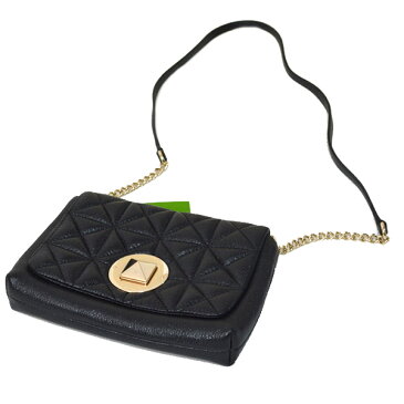 ケイトスペード バッグ katespade レザー キルティング ターンロック 斜め掛け ミニ チェーン ショルダー バッグ ブラック3589【ブランド 新品 送料無料 誕生日 プレゼント 正規 人気 レディース 安心 保証 ギフト 10倍 OUTLET 包装 即日発送 代引無料 】