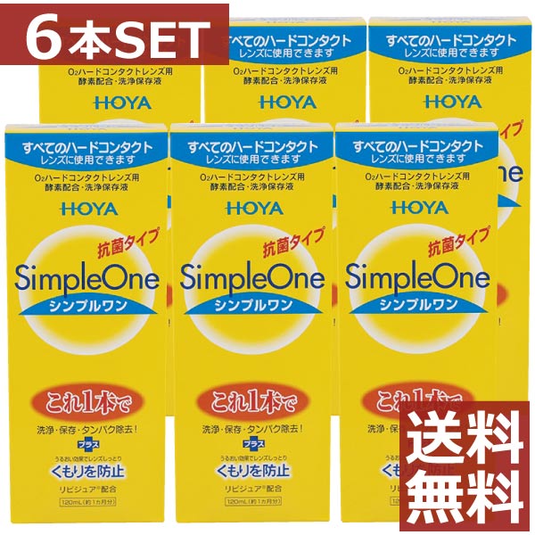 送料無料！ホヤ【HOYA】シンプルワン120ml×6本【ハード】【O2】