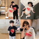 親子 ペアルック 赤ちゃん tシャツ 女の子 男の子 ロンパース ベビー 親子お揃い 親子コーデ リンクコーデ 親子 セット 夏 半袖tシャツ カップルお揃い ...