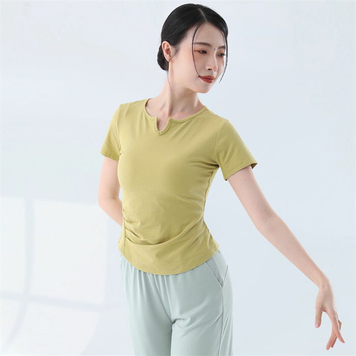 ヨガ服 ストレッチ Tシャツ レッスンウエア 練習着 社交ダンス ダンス 半袖 Vネック大人用 レディース トップス 7色 シンプル カジュアル 練習着 レッソン/ラテン/古典/バレエ/ヨガダンス衣装 団体服 ダンス練習着 ダンス初心者 舞台衣装