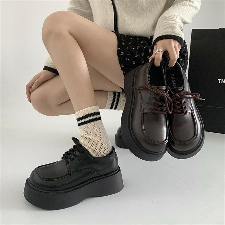 パンプス レディース 厚底 ローファー 履きやすい ローヒール 学生 大人 靴 シューズ ヒール5.7cm 学生靴 痛くない スクール 身長アップ 美脚 夏 春...