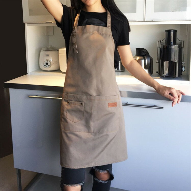 乐天商城 - エプロン メンズ 作業用 レディース キャンバス 帆布 丈夫 疲れにくい 肩掛け 業務用 家庭用 複数ポケット 無地 シンプル 透けない DIY ワーク レストラン 職人 キッチン カフェ 女性用 男性用 男女兼用 ガーデニングエプロン