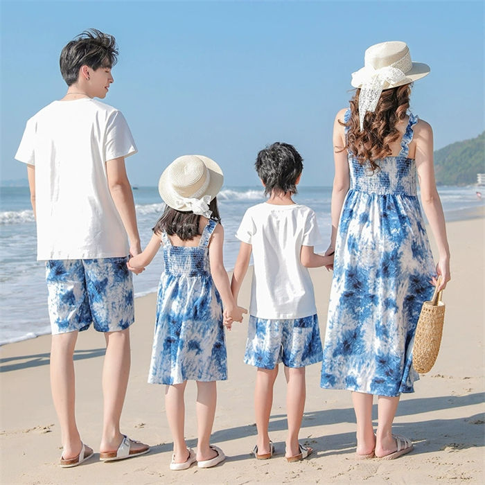 親子コーデ アロハワンピース 夏 半袖 親子 ペアルック tシャツ 花柄ワンピース リ...
