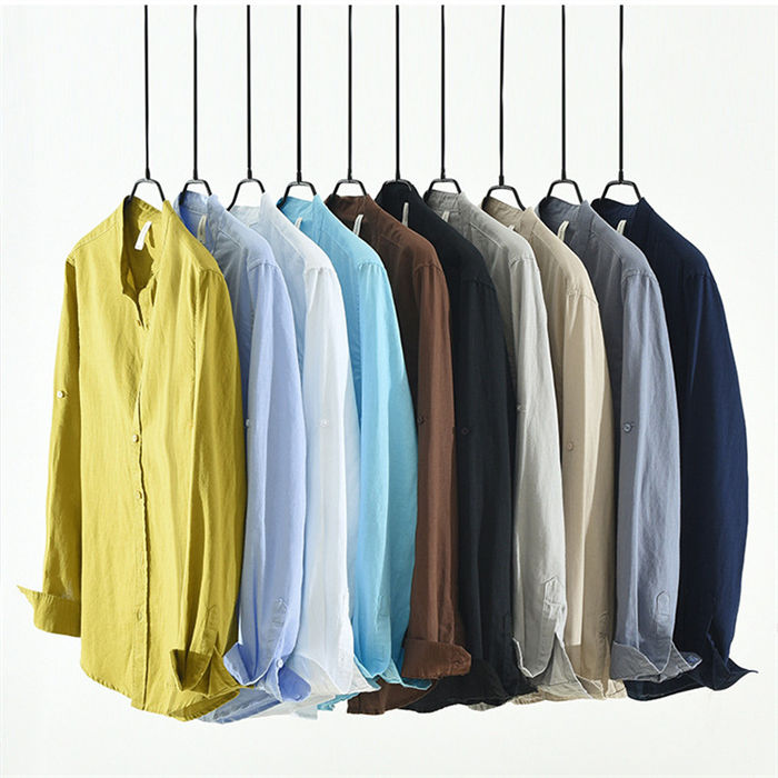 長袖シャツ tシャツ シャツ メンズ 春夏 ワイシャツ 綿シャツ カジュアルシャツ 長袖 無地 カジュアル 薄手 開襟シャツ スリム 通学 通..