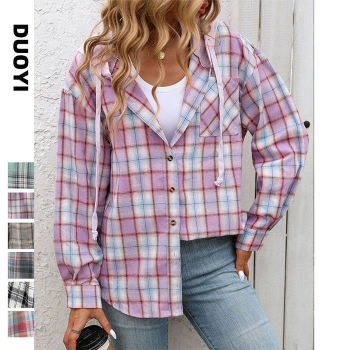 レディースチェック柄シャツトップス...