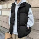 メンズ ダウンベスト ベスト 中綿ベストスタンドカラー 立襟 ダウンコート 中綿 軽量 暖かい 袖なし ジッパー 秋冬 防寒 アウター 通学 通勤 防寒対策 ア...