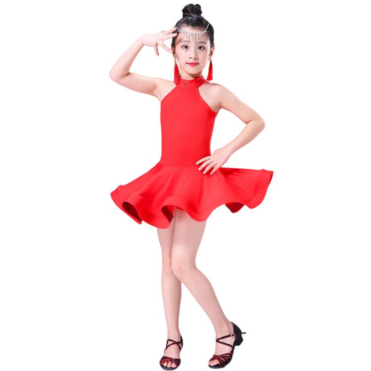 ラテンワンピース ダンス衣装 3点セット 女の子 子供 キッズ ラテンダンス ワンピース キャミソールワンピース フレアワンピース ショート丈 クルーネック オープンショルダー 踊り衣装 5色 ジュニア 社交ダンスウェア 練習着 舞台衣装 演出服 団体服 発表会 試合着