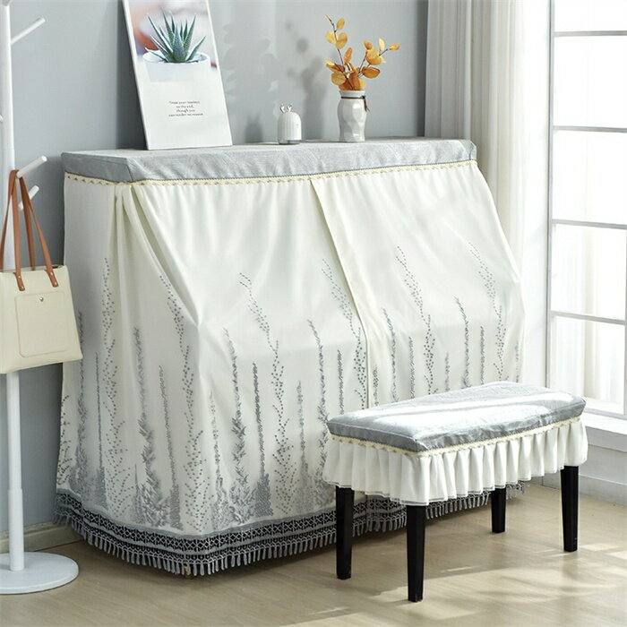 Other - ピアノカバー オシャレ 人気 上品 レース メッシュ アップライトピアノカバー フルカバー 標準直立型ピアノ用 豪華 セット 通気 厚地 かわいい 北欧 ヨーロッパ風 シングルセット ダブルセット ピアノカバー＋椅子カバー フリル付き 天板間口148～150CM対応