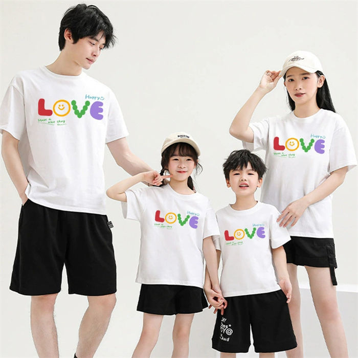 乐天商城 - 全9色！親子 ペアルック tシャツ ペア 夏服 親子コーデ 赤ちゃん 親子ペアtシャツ 半袖 コーデ 夏 家族 お揃い tシャツ ブランド 大人 子供 お揃い 3人 親子 おそろい プレゼント 男の子 可愛い 女の子 キッズ ママ パパ 母の日 父の日 こどもの日 運動会 おしゃれ