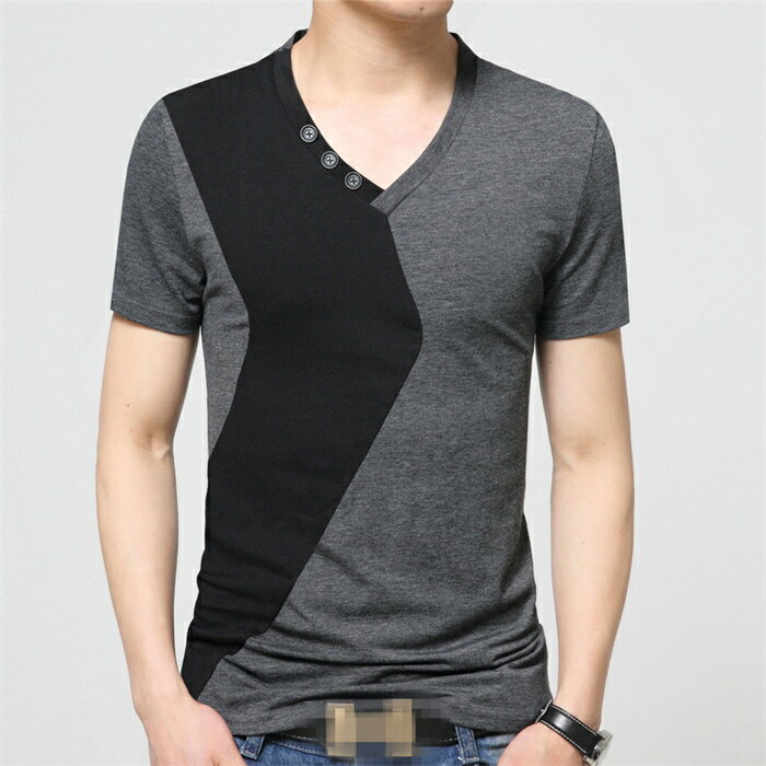 乐天商城 - カットソー メンズ 半袖 Tシャツ トップス 切り替え柄 ストレッチ カジュアル 春 夏 半袖tシャツ ビッグtシャツ Vネック お洒落 夏服 ティーシャツ 大きいサイズ メンズファッション 涼しい 夏 夏服 父の日 ギフト