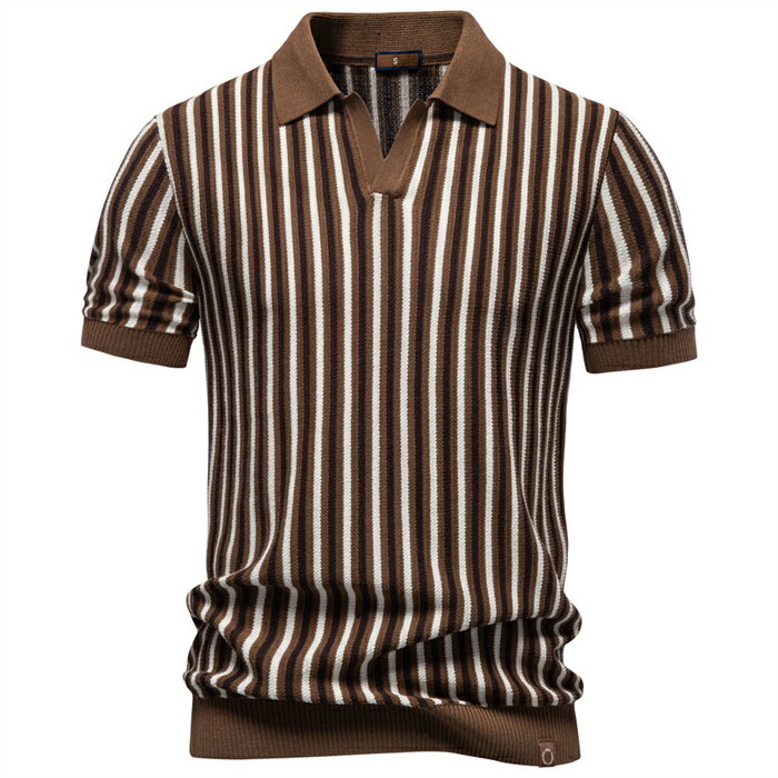 乐天商城 - ニット ポロシャツ 半袖 メンズ ストライプ 半袖 ポロシャツ ビジネス メンズ polo 半袖トップス 春夏 ビジネスカジュアル さらさら肌触り ストレッチ ゆったり 紳士 オフィス 通勤 通学 ゴルフ 父の日 ギフト